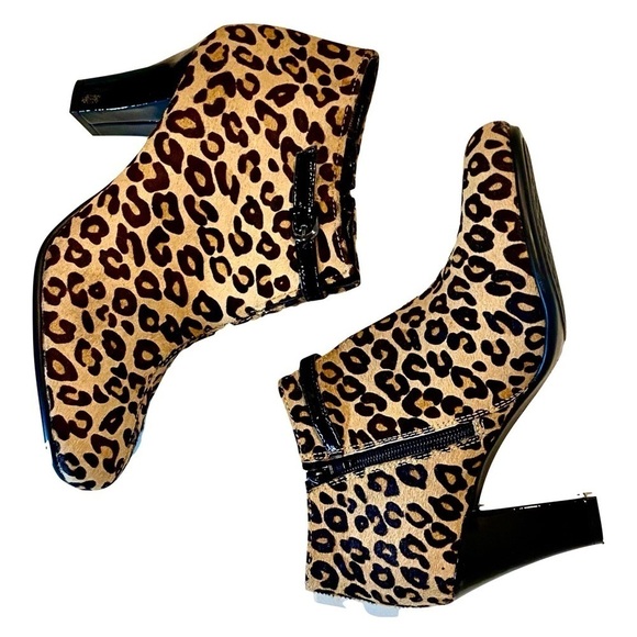 Aerosoles Patrol Car Leopard Print Ankle Boots Diamond Flex Outsole Size 7 M - Picture 6 of 13